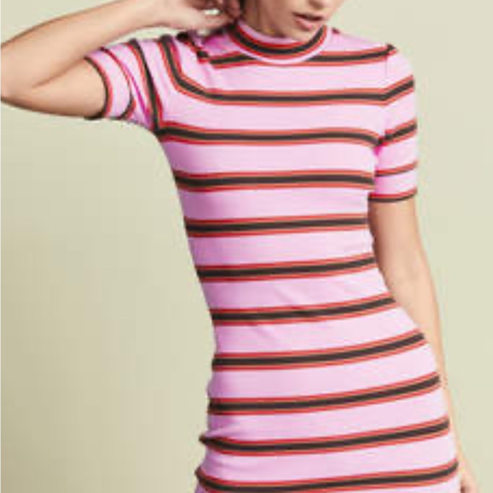 Cinq à Sept Tous Les Jours Striped Pink Dress